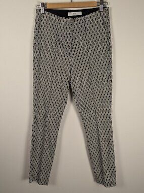 BRAX Feel Good Pull-On Slim Pants Black Ivory Geometric Print Stretch